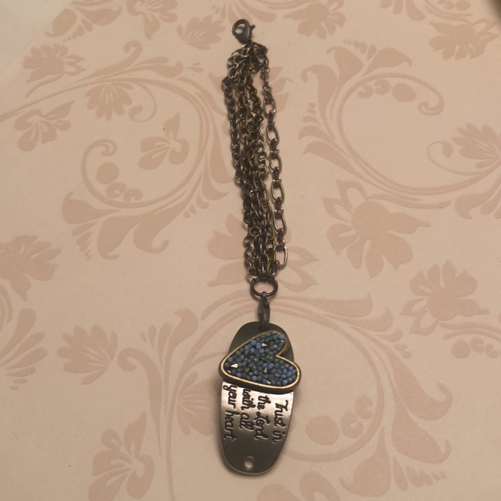 Bohemian Blue Seeded Heart Chains Bracelet - Picture 4 of 4